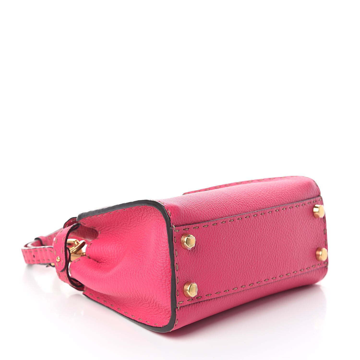 Fendi Cuoio Romano Selleria Mini Peekaboo Iconic Satchel Fuxia 4 of 10