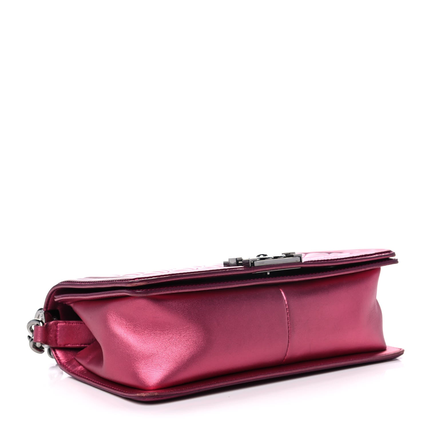 Chanel Metallic Patent Calfskin Quilted Medium Boy Flap Pink 4 of 10