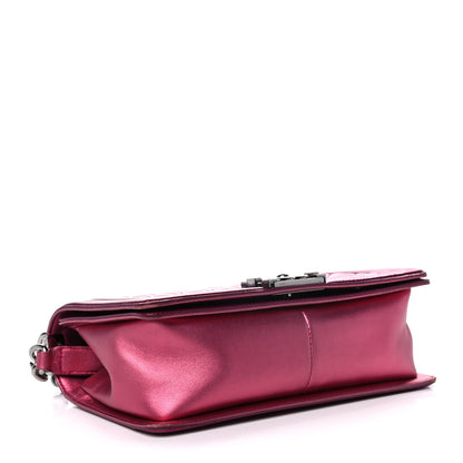 Chanel Metallic Patent Calfskin Quilted Medium Boy Flap Pink 4 of 10