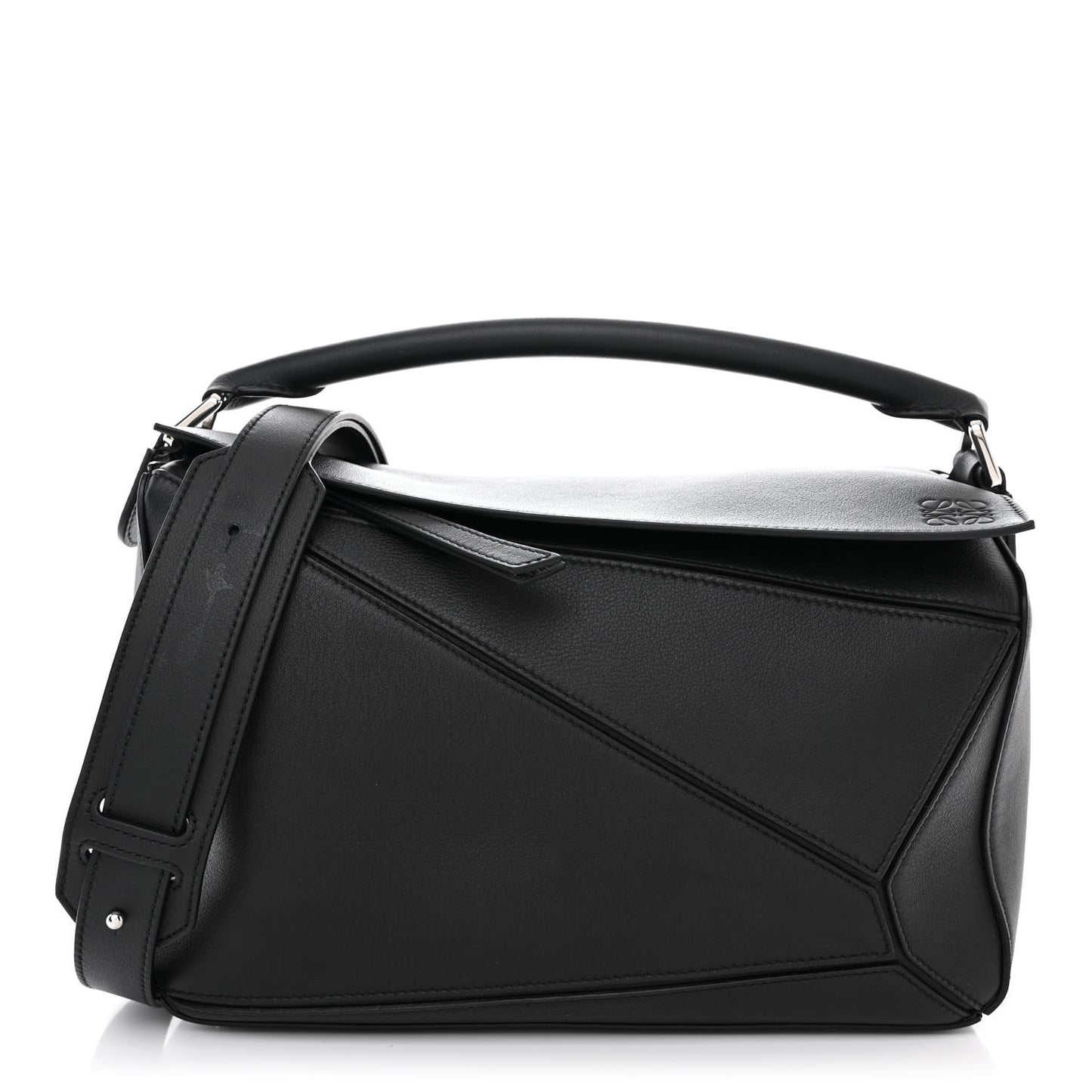 Calfskin Medium Puzzle Bag Black