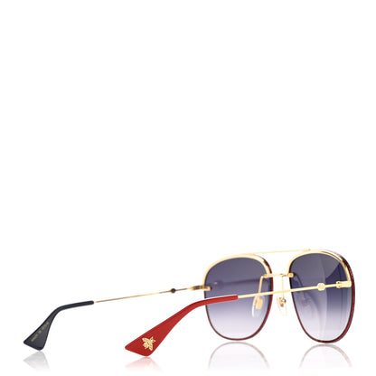 Gucci Metal Glitter Aviator Sunglasses G0227S Red Gold 4 of 7