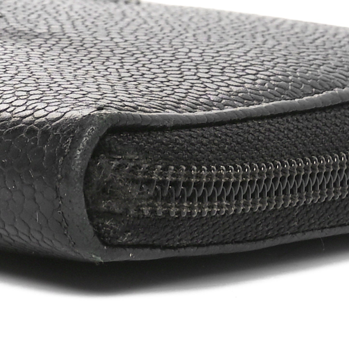 Caviar CC Timeless Large Zip Around Wallet Black