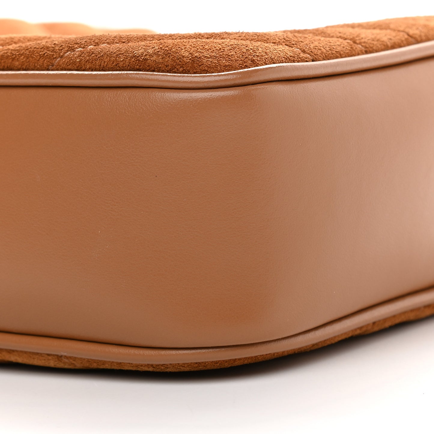 Suede Matelasse Monogram Lou Camera Bag Cinnamon