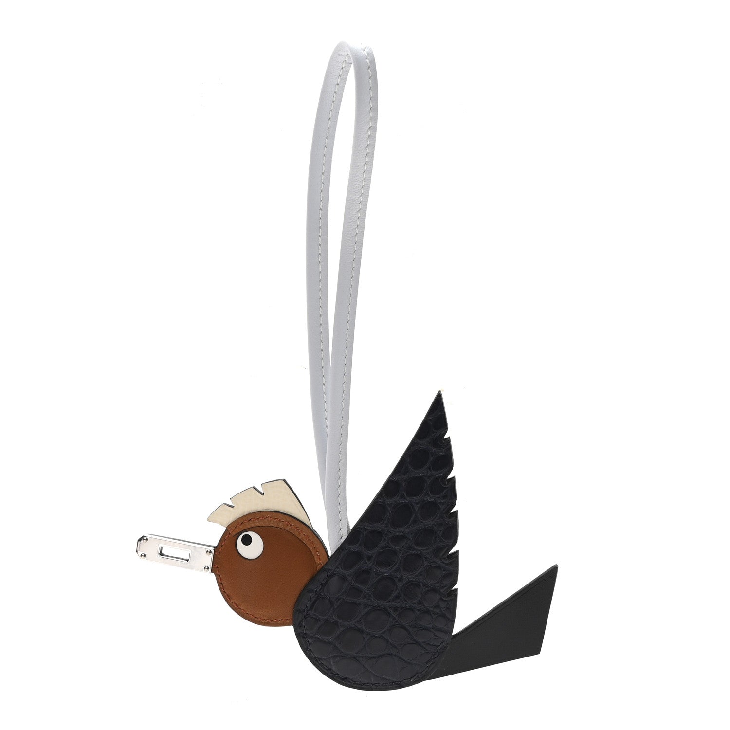 Hermes Epsom Swift Barenia Alligator Birdy Bag Charm Fauve Craie Bleu Brume Black 1 of 5
