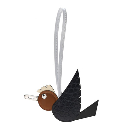 Hermes Epsom Swift Barenia Alligator Birdy Bag Charm Fauve Craie Bleu Brume Black 1 of 5