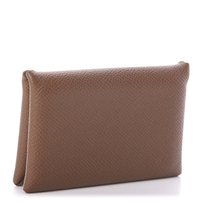 Hermes Epsom Calvi Card Case Miel 2 of 5