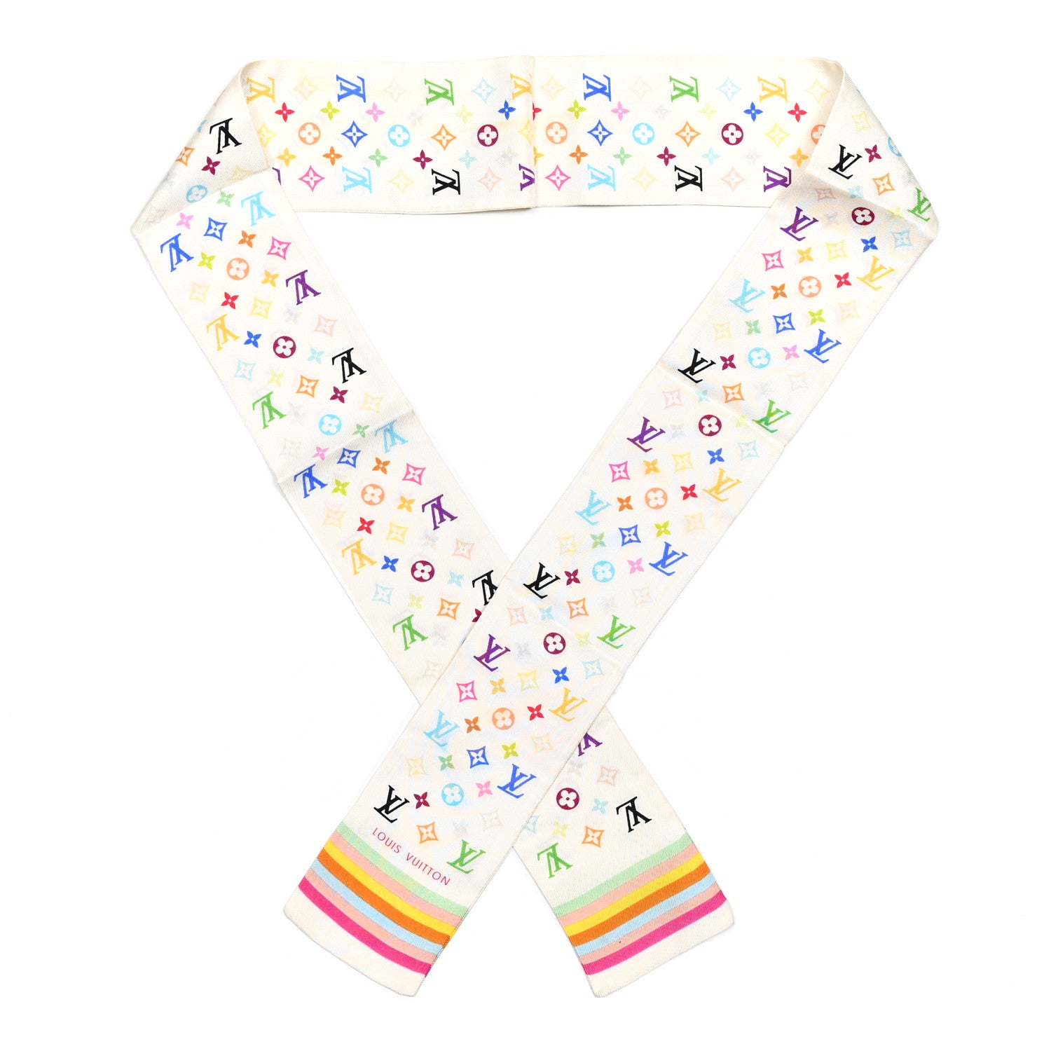 Louis Vuitton Silk Monogram Multicolor Bandeau White 1 of 4