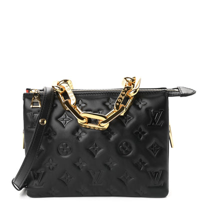 Louis Vuitton Lambskin Embossed Monogram Coussin BB Black 1 of 7