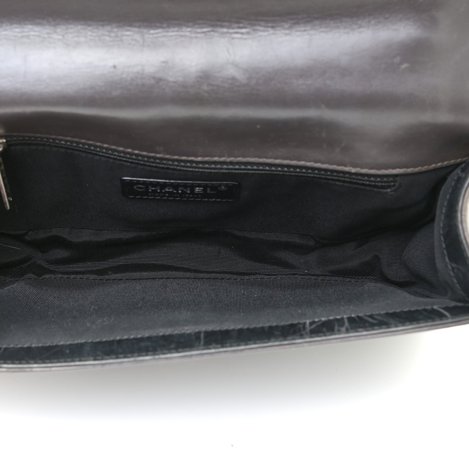Chanel Glazed Calfskin Medium Boy Flap Black Brown 7 of 14