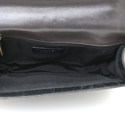 Chanel Glazed Calfskin Medium Boy Flap Black Brown 7 of 14