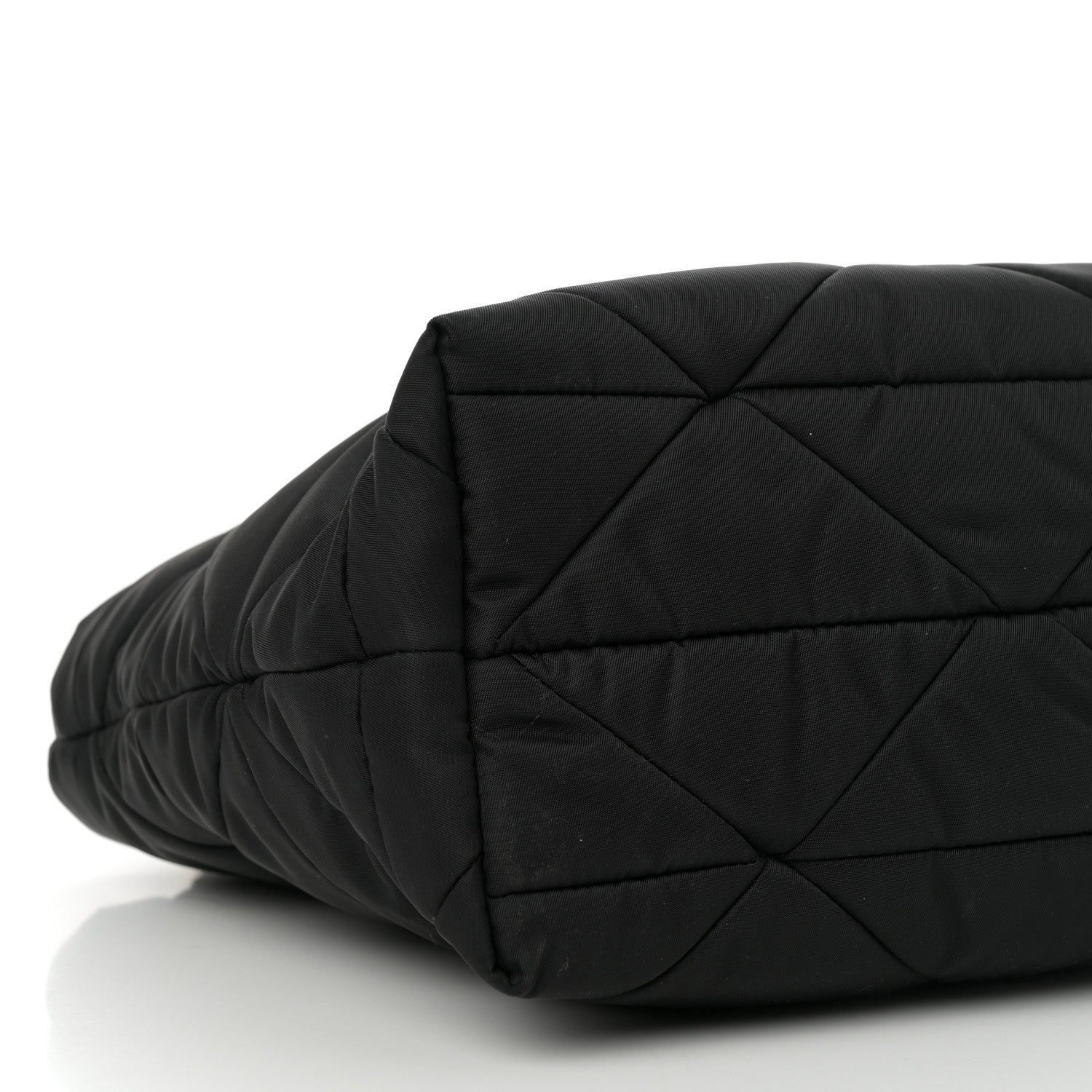 Prada Re-Nylon Nappa Triangle Quilted Padded Double Handled Zip Pocket Tote Black 9 of 11