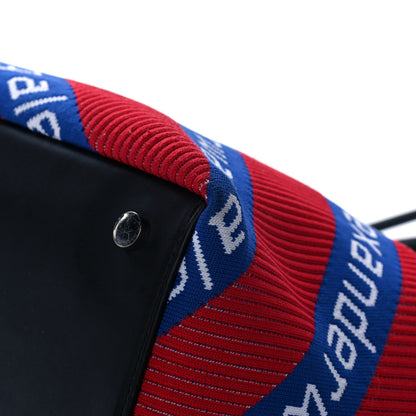 Alexander Wang Knit Jacquard Diagonal Logo Roxy Tote Red Blue 8 of 10