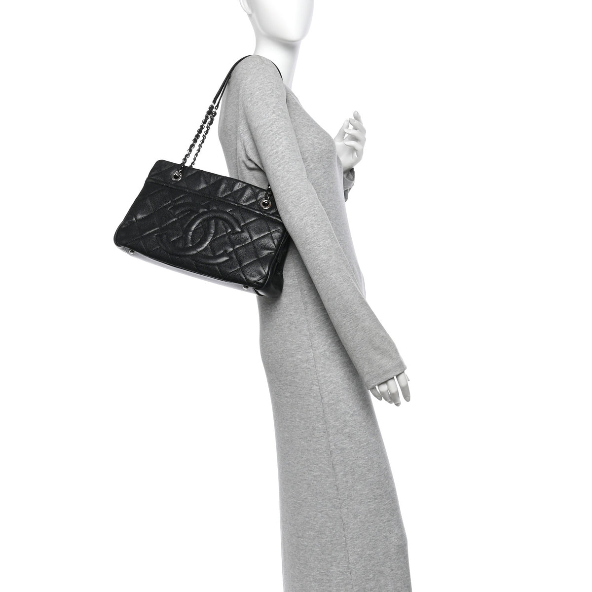 Chanel Caviar Quilted Timeless CC Soft Tote Black 2 of 10