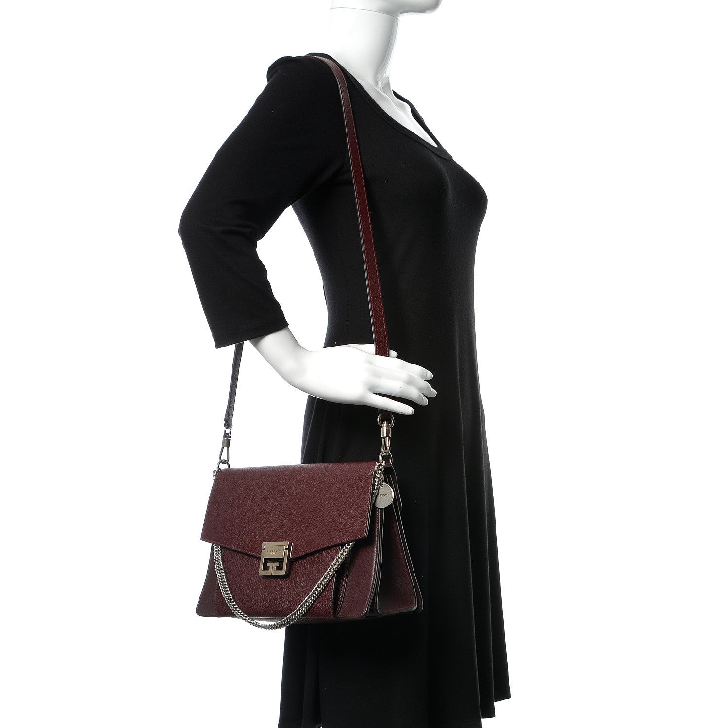 Givenchy Goatskin Medium GV3 Flap Aubergine 2 of 9