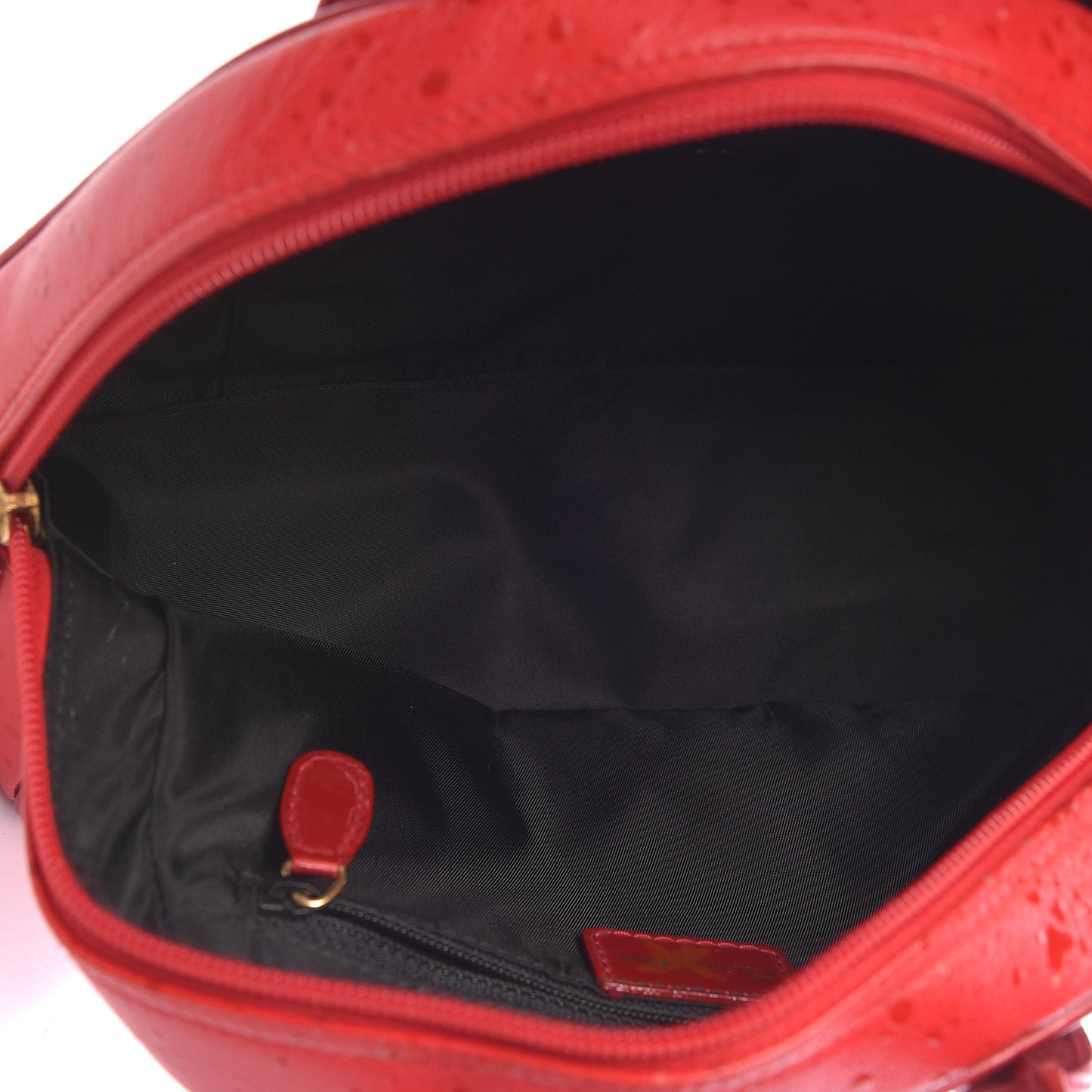 Calfskin Mini Splashed Saddle Bowler Red