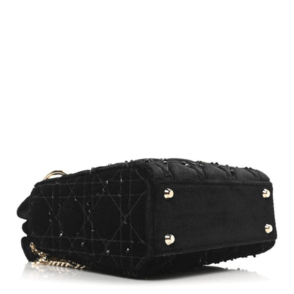 Christian Dior Velvet Beaded Mini Lady Dior Black 4 of 9
