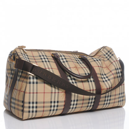 Burberry Haymarket Check Duffle Bag Brown 3 of 7