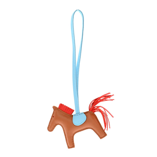 Milo Lambskin Grigri Rodeo Horse Bag Charm PM Gold Rouge Indien Celeste