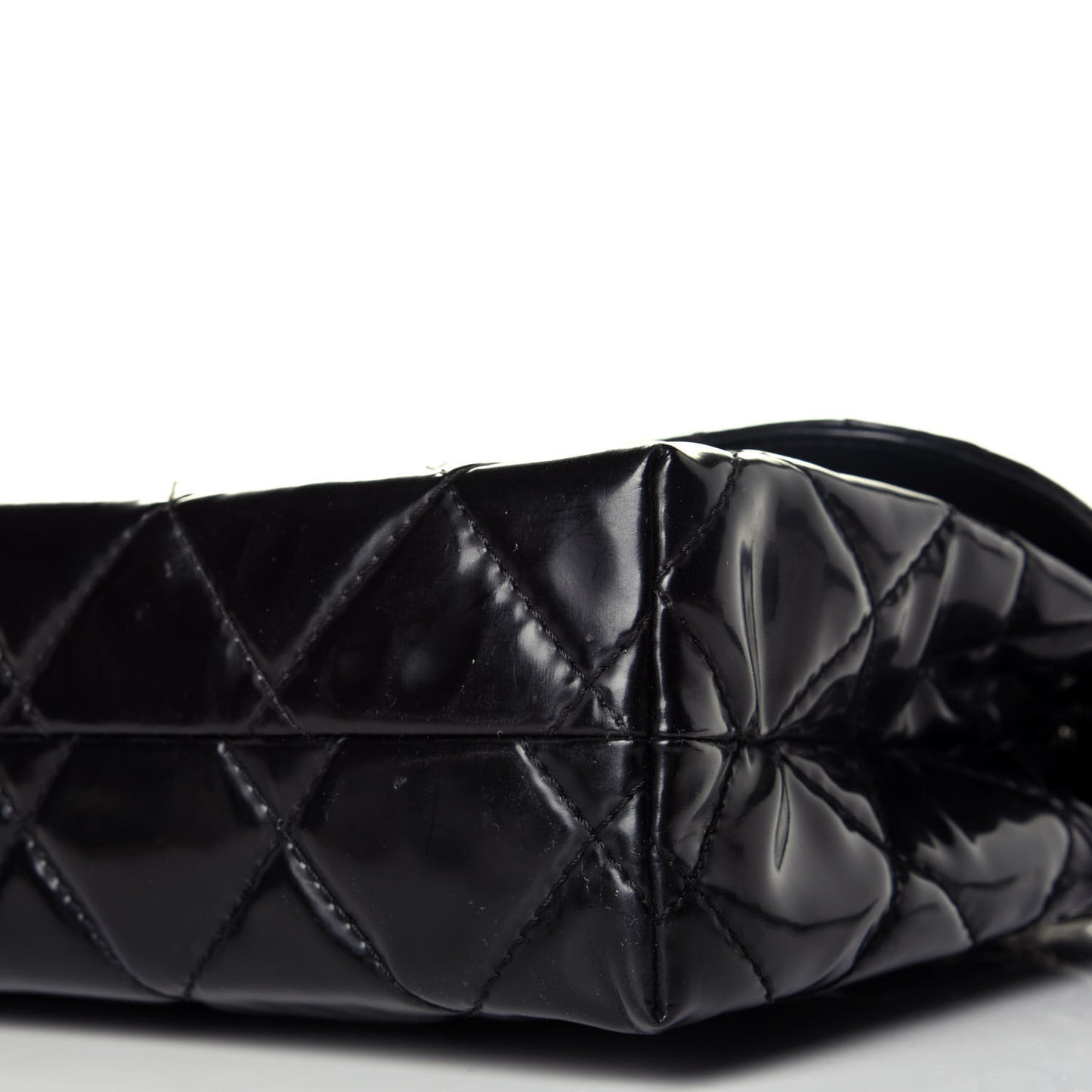 Vinyl Quilted In the Business Flap Bag Black