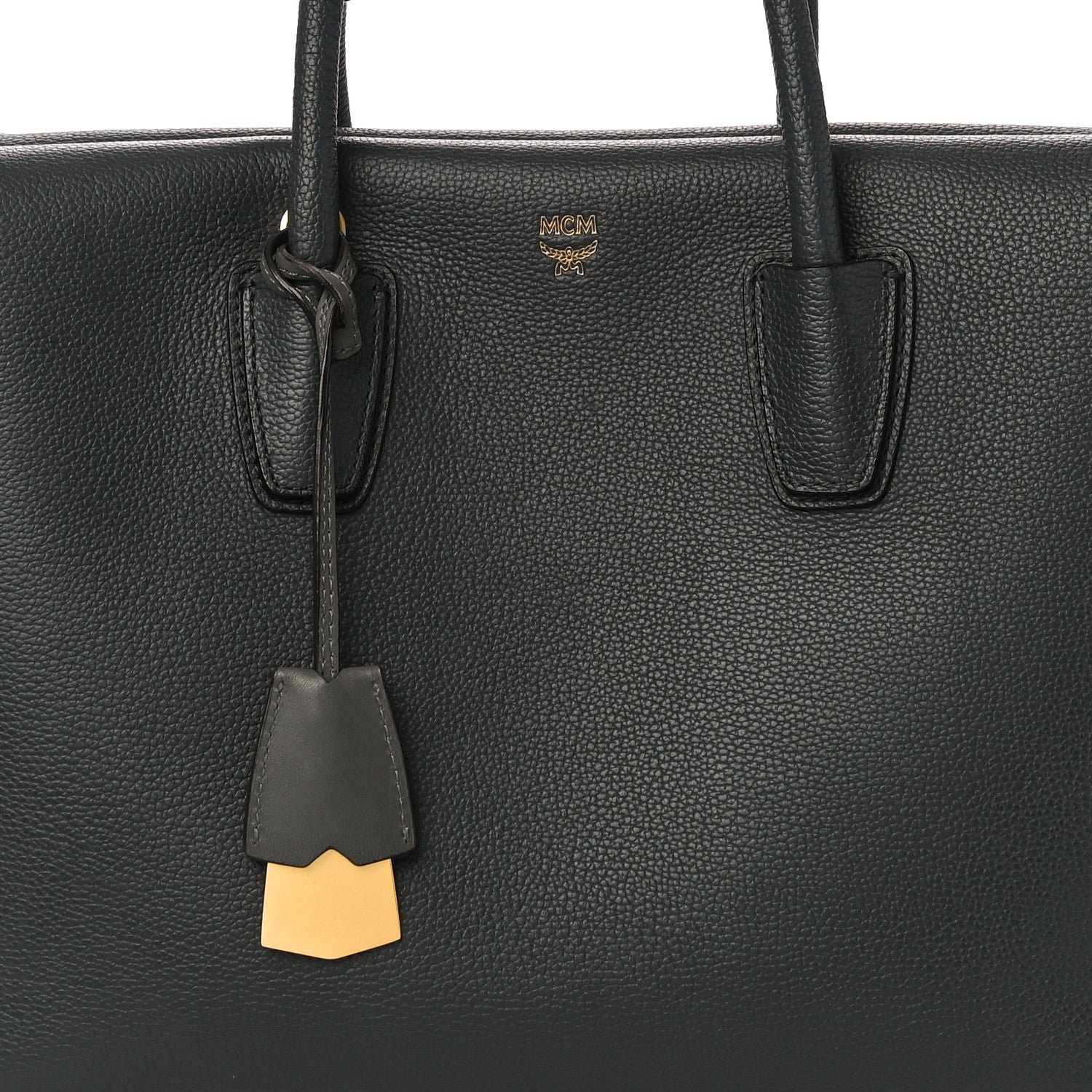 MCM Grained Calfskin Large Milla Tote Phantom Grey 6 of 9