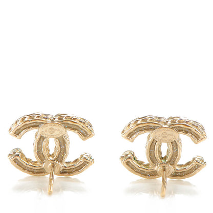 Chanel Crystal CC Earrings Gold 3 of 5