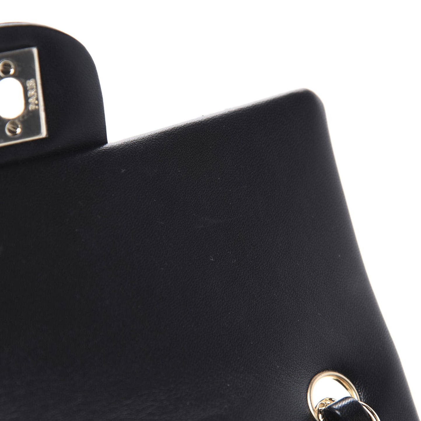 Lambskin Quilted Mini Rectangular Flap Black