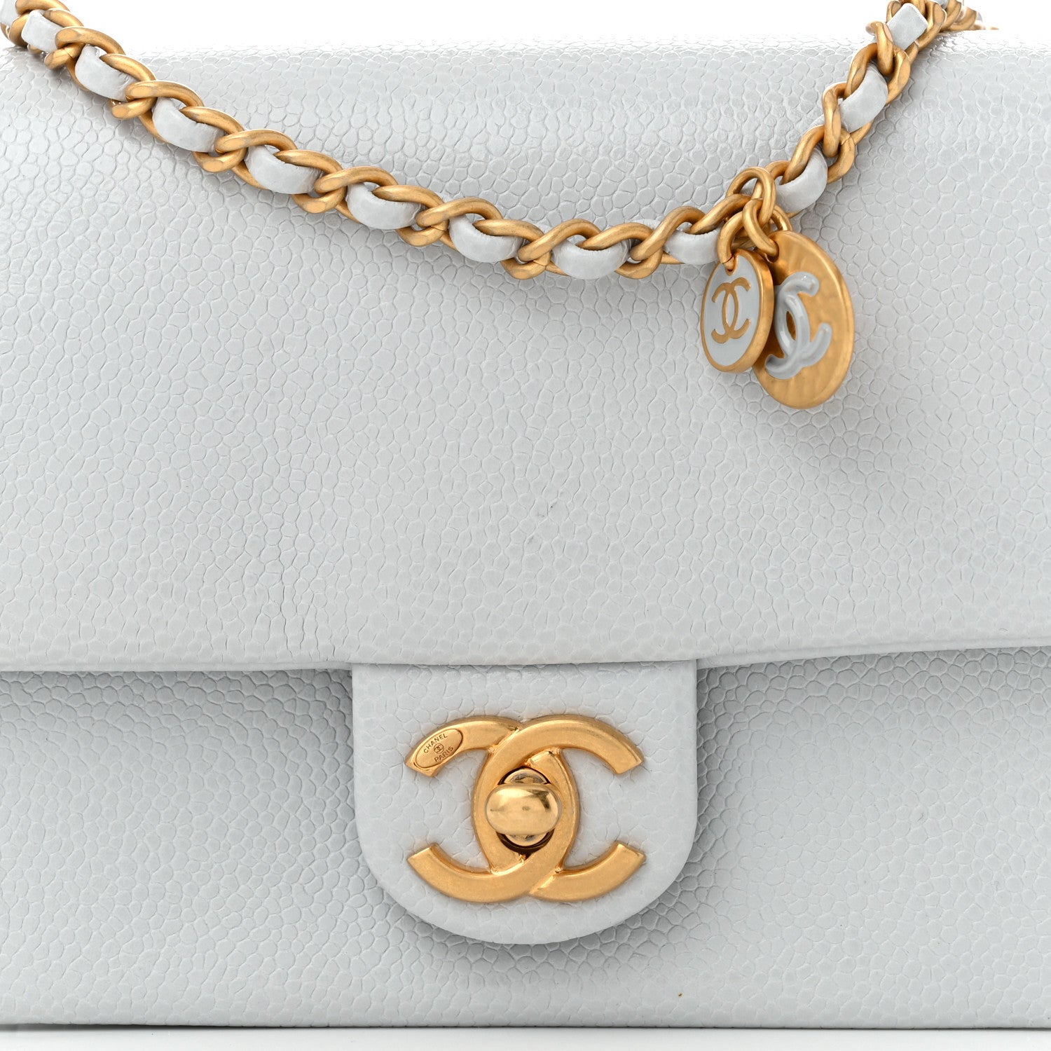 Chanel Shiny Caviar Mini Flap Bag Light Blue 8 of 10
