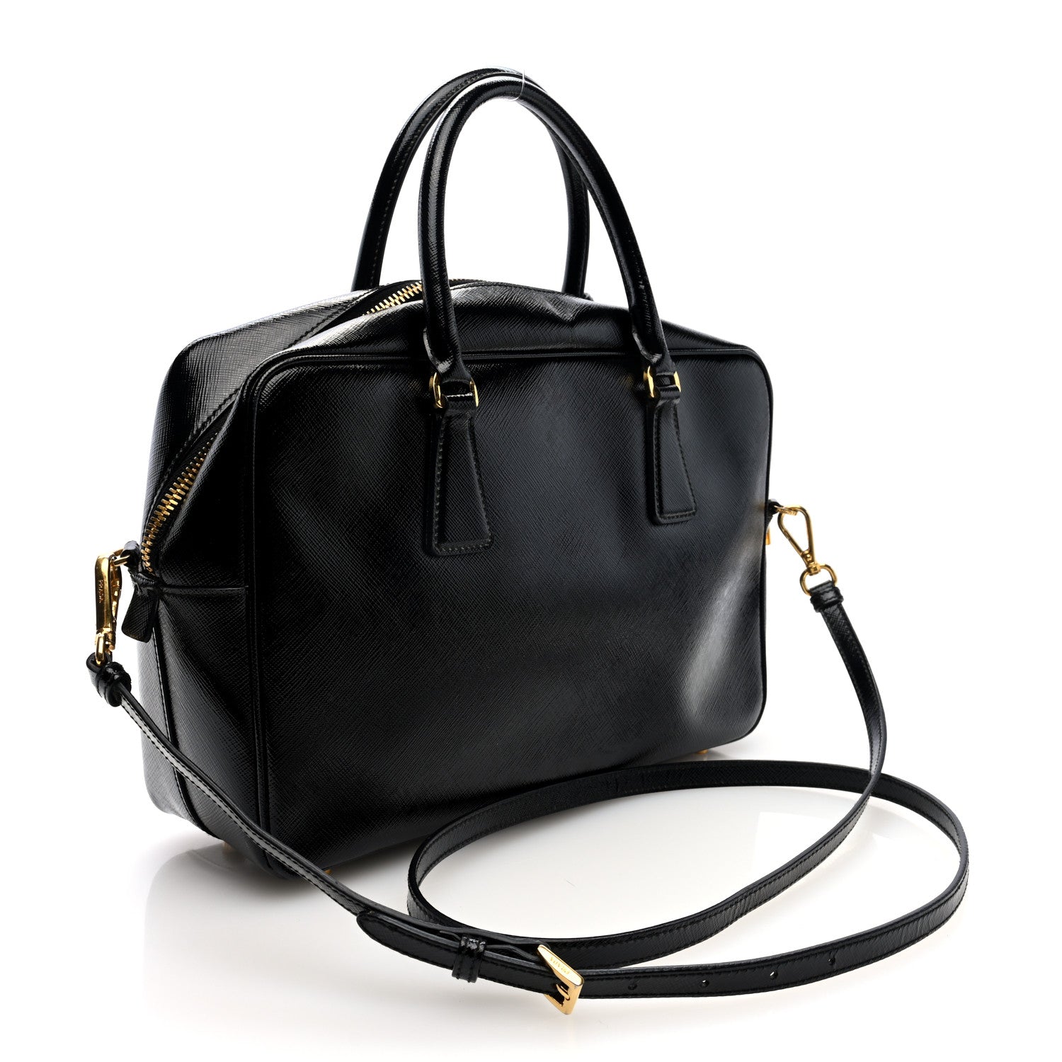 Prada Saffiano Lux Bowler Black 3 of 9