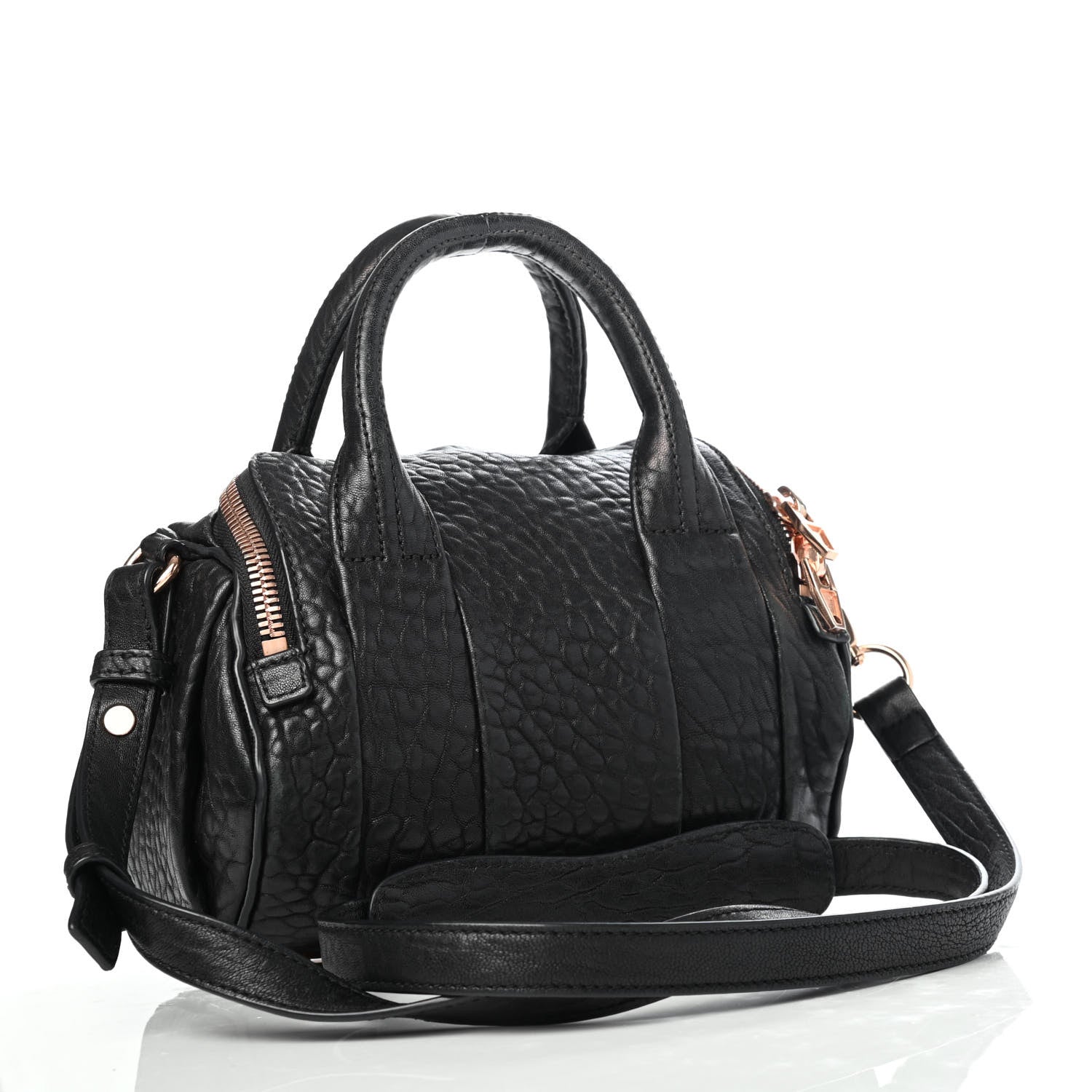 Alexander Wang Pebbled Lambskin Mini Rockie Black Rose Gold Hardware 2 of 4