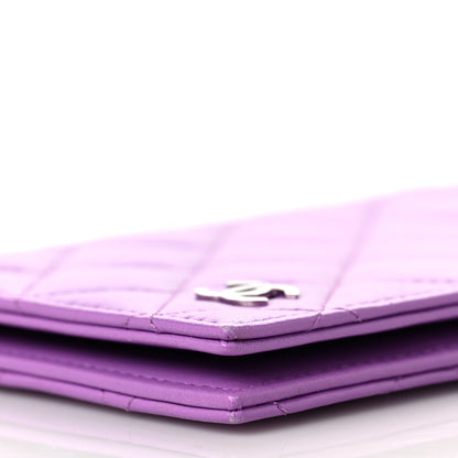 Chanel Lambskin Quilted Passport Holder Purple 8 of 9
