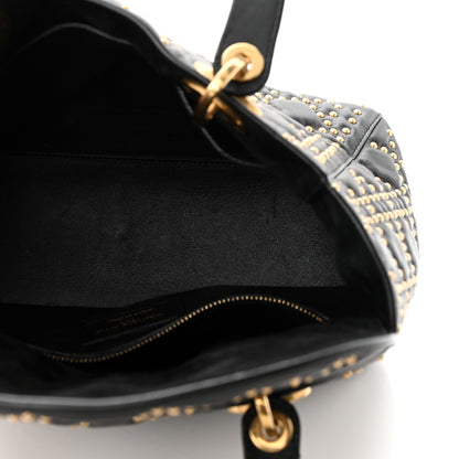 Christian Dior Calfskin Cannage Studded Medium Supple Lady Dior Black 5 of 11