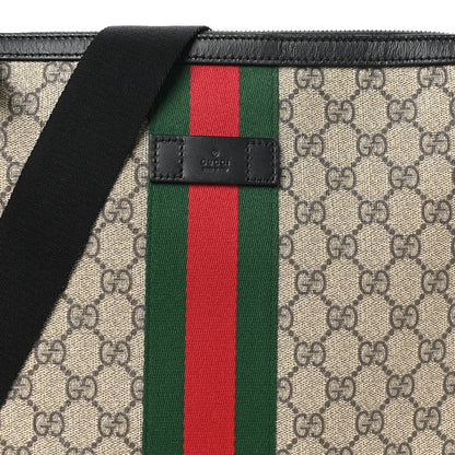 Gucci GG Supreme Monogram Web Messenger Bag Black 8 of 10