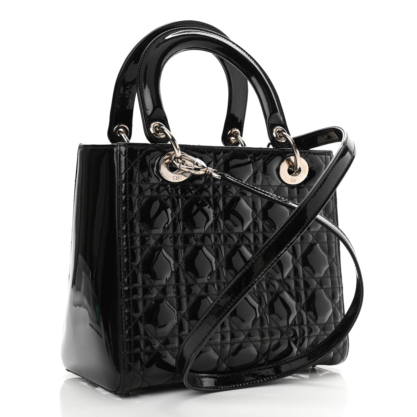 Patent Cannage Medium Lady Dior Black