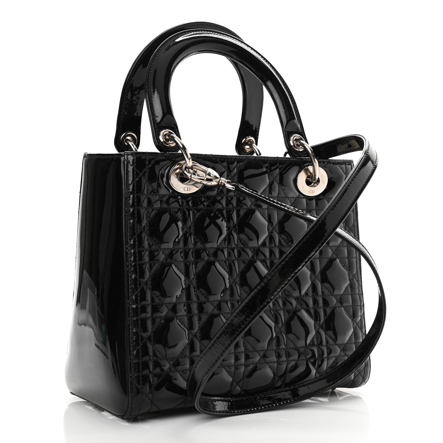 Christian Dior Patent Cannage Medium Lady Dior Black 3 of 13