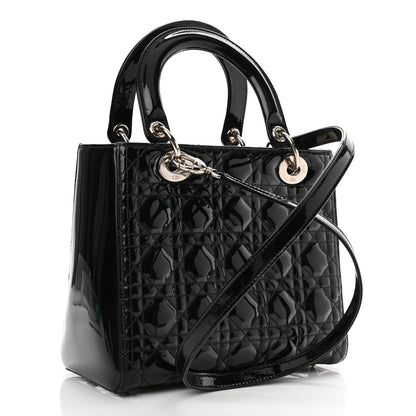 Christian Dior Patent Cannage Medium Lady Dior Black 3 of 13