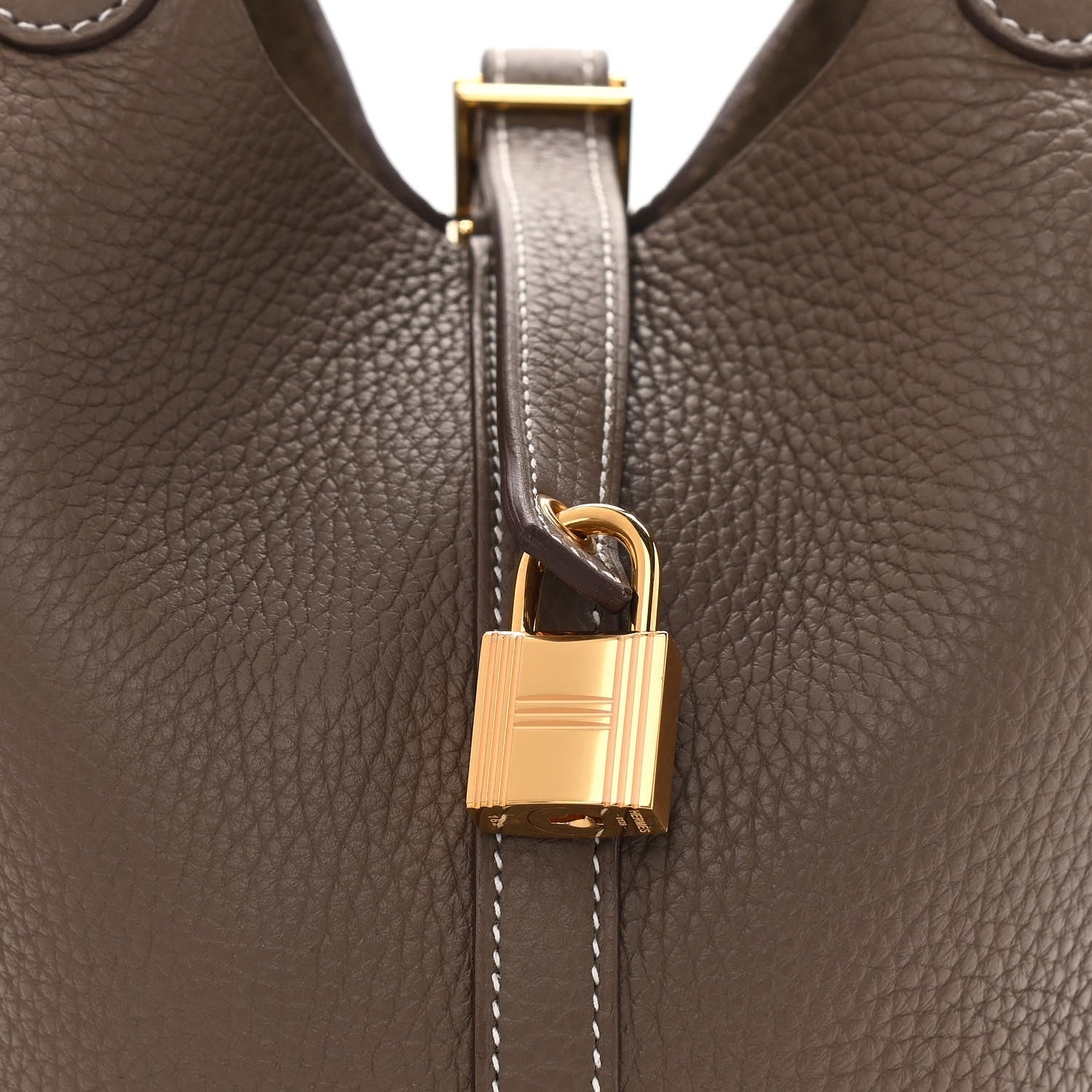 Hermes Taurillon Clemence Picotin Lock 18 PM Etoupe 10 of 11