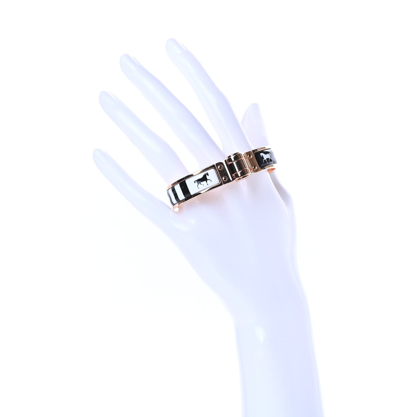 Enamel Printed Charniere Couvertures Nouvelles Narrow Hinged Bracelet S Positif Negatif