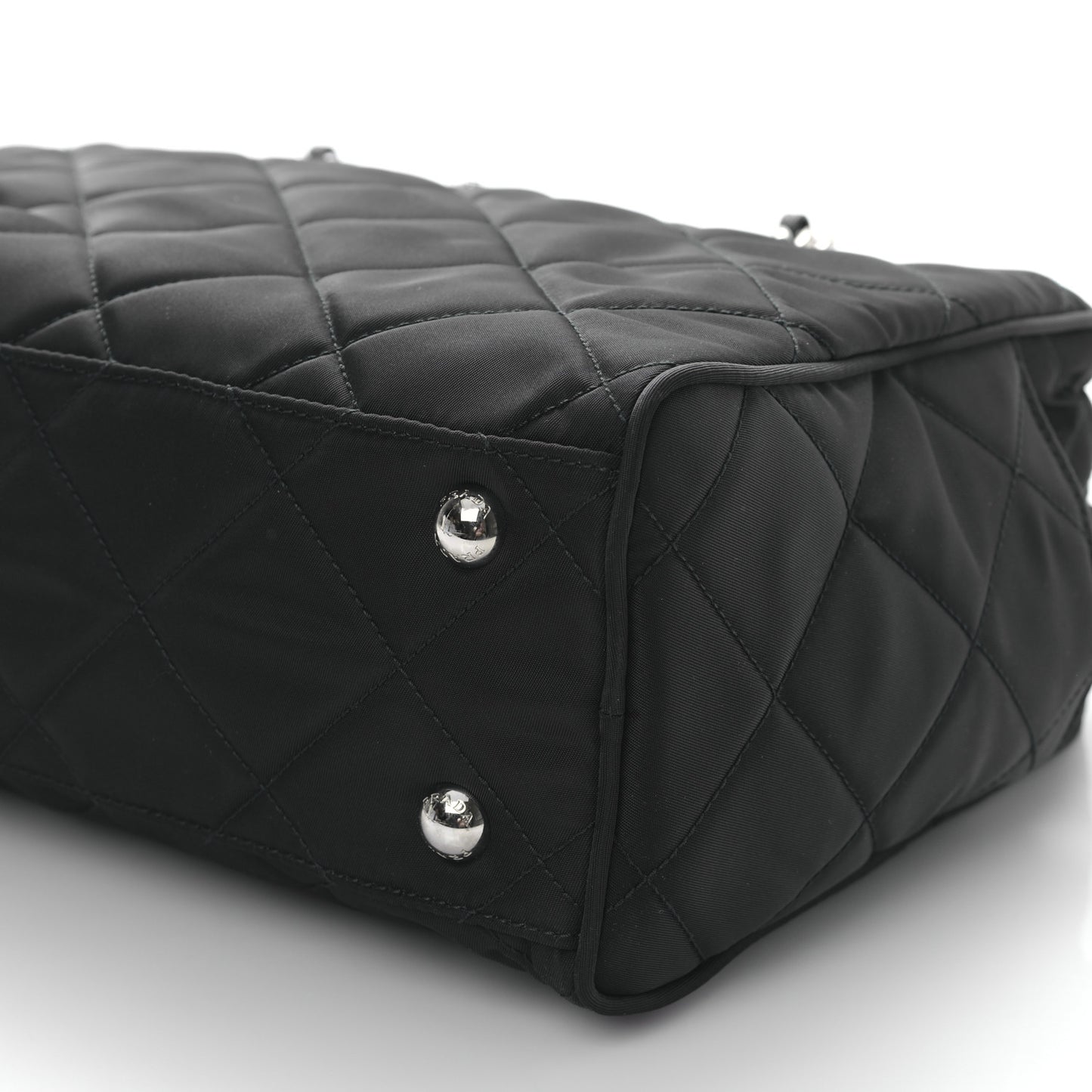 Nylon Tessuto Impuntu Quilted Shoulder Bag Black