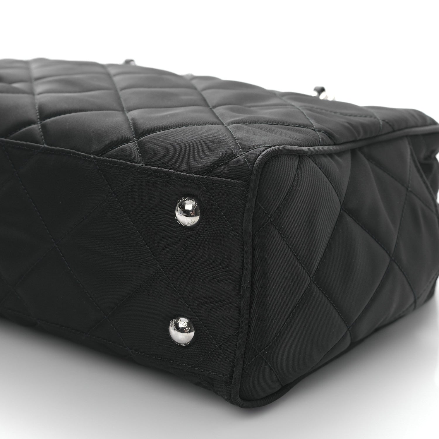 Prada Nylon Tessuto Impuntu Quilted Shoulder Bag Black 8 of 8