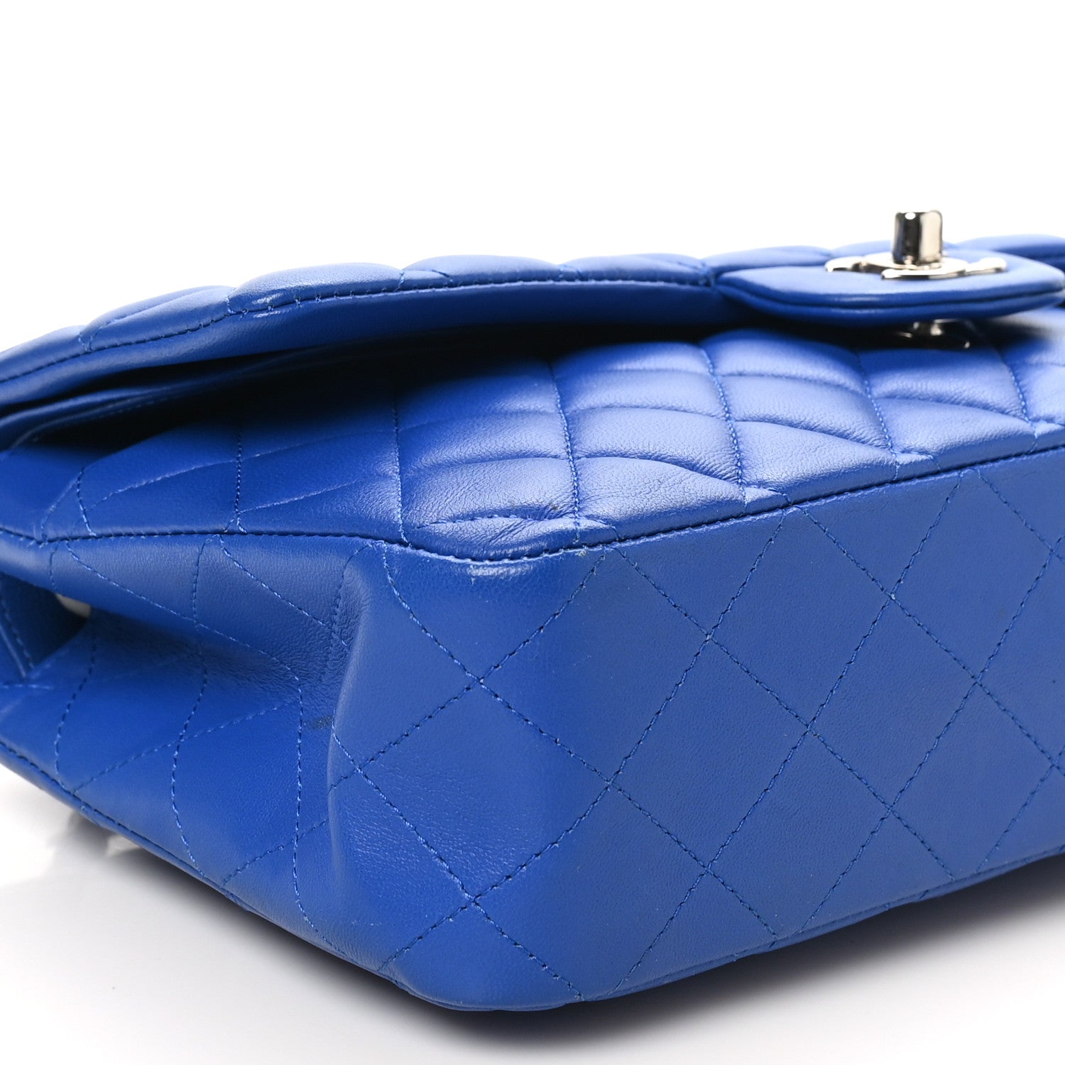 Chanel Lambskin Quilted Medium Double Flap Blue 9 of 11