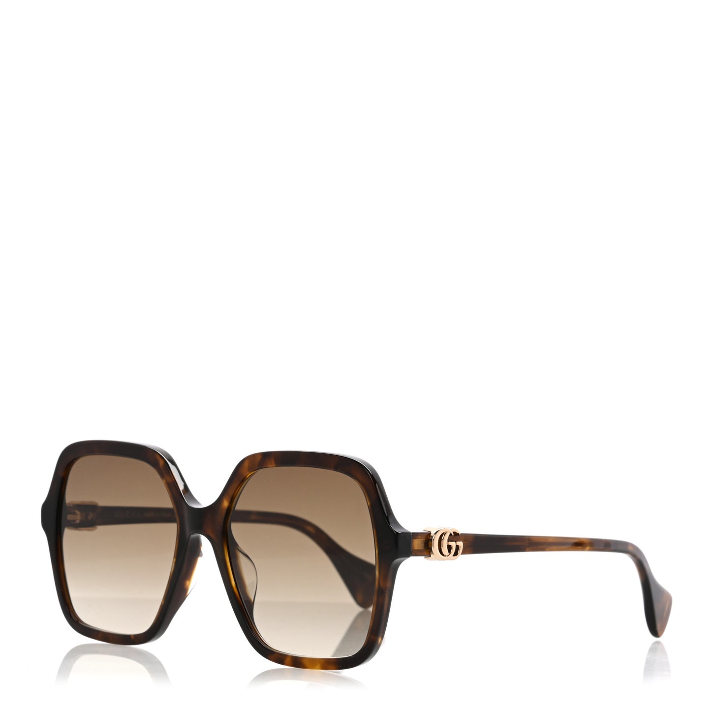 Acetate Oversize Rectangle Frame GG1072SA Sunglasses Shiny Solid Tortoise