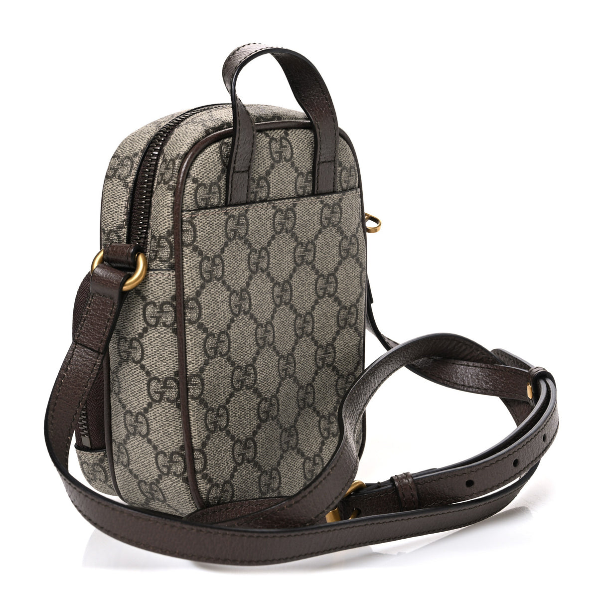 Gucci GG Supreme Monogram Web Mini Ophidia Double Zip Messenger Bag Beige New Acero 3 of 10