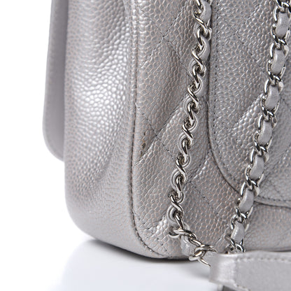 Chanel Metallic Caviar Quilted Small CC Filigree Flap Silver 13 of 14