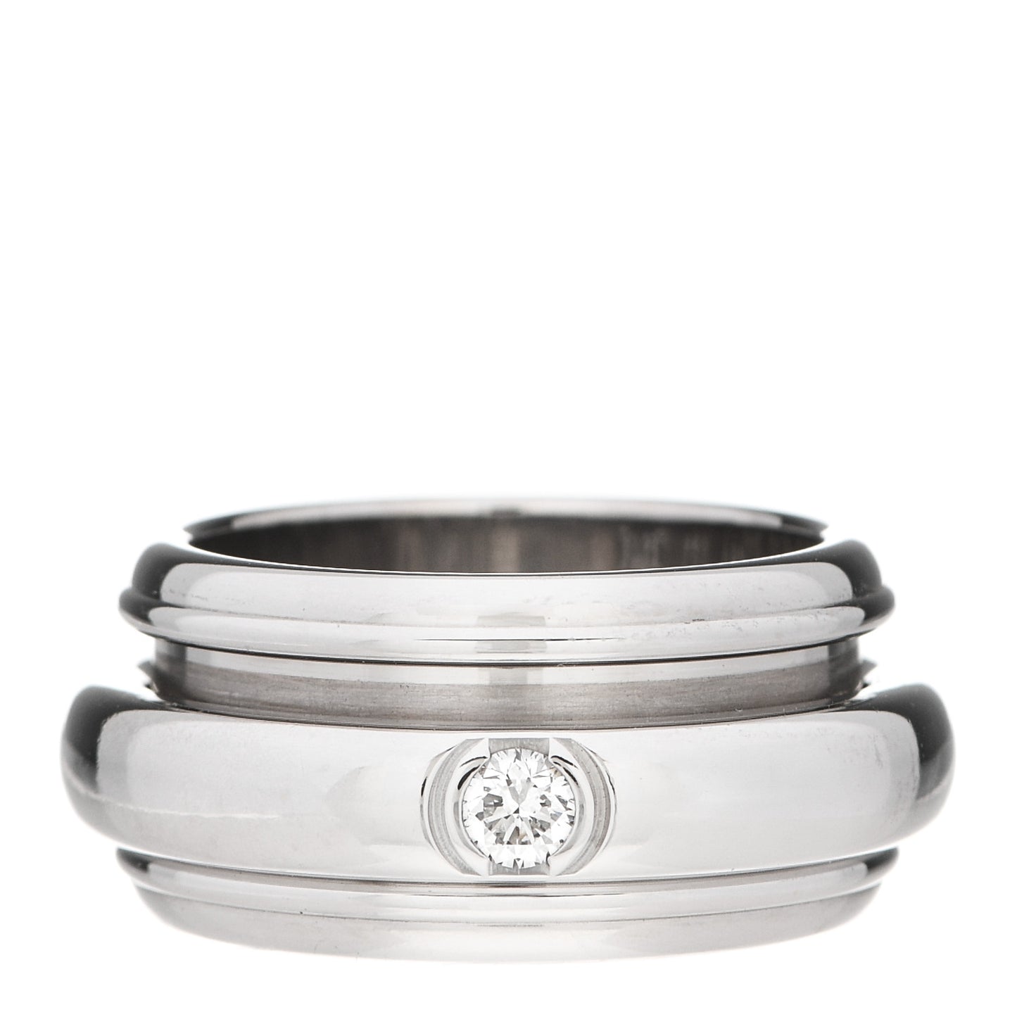 18K White Gold Diamond Wide Possession Wedding Ring 54 7