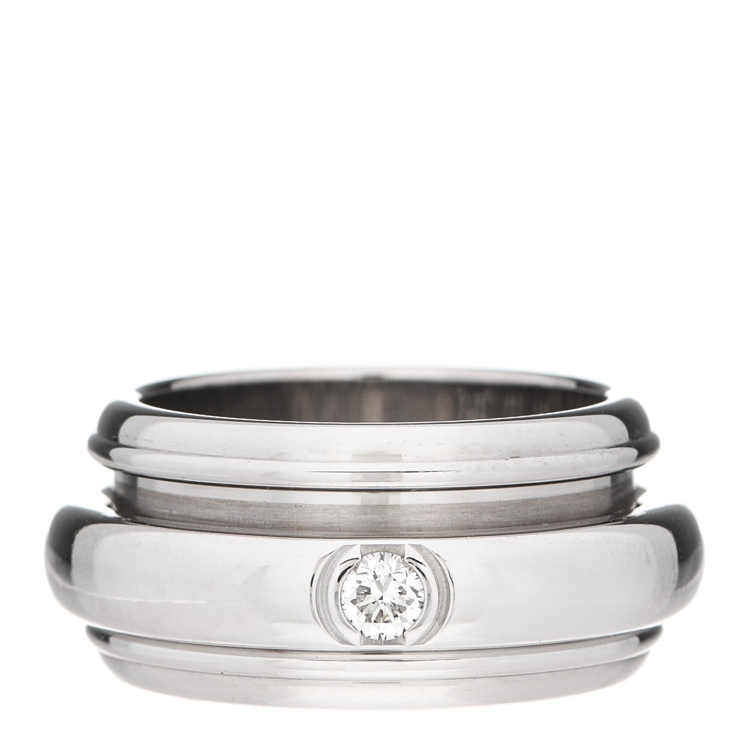 Piaget 18K White Gold Diamond Wide Possession Wedding Ring 54 7 1 of 5