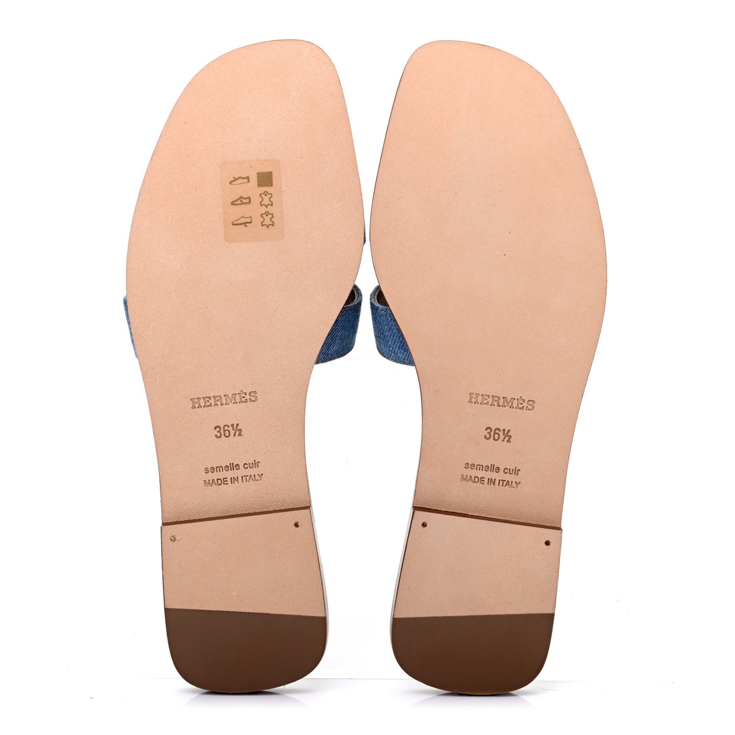 Denim Canvas Oran Sandals 36.5 Bleu Clair
