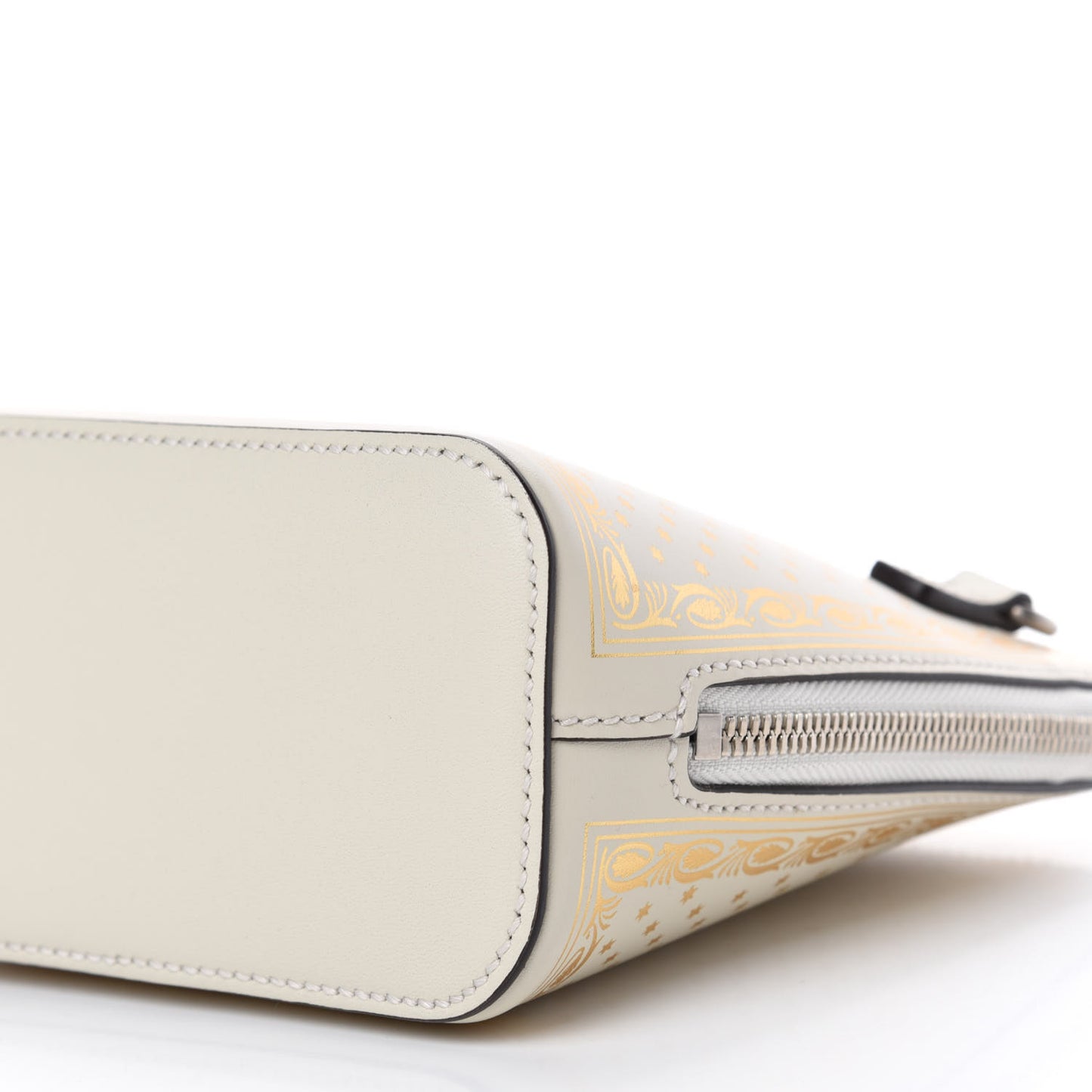 X SEGA Calfskin GUCCY Stars Mini Dome Shoulder Bag Mystic White Gold