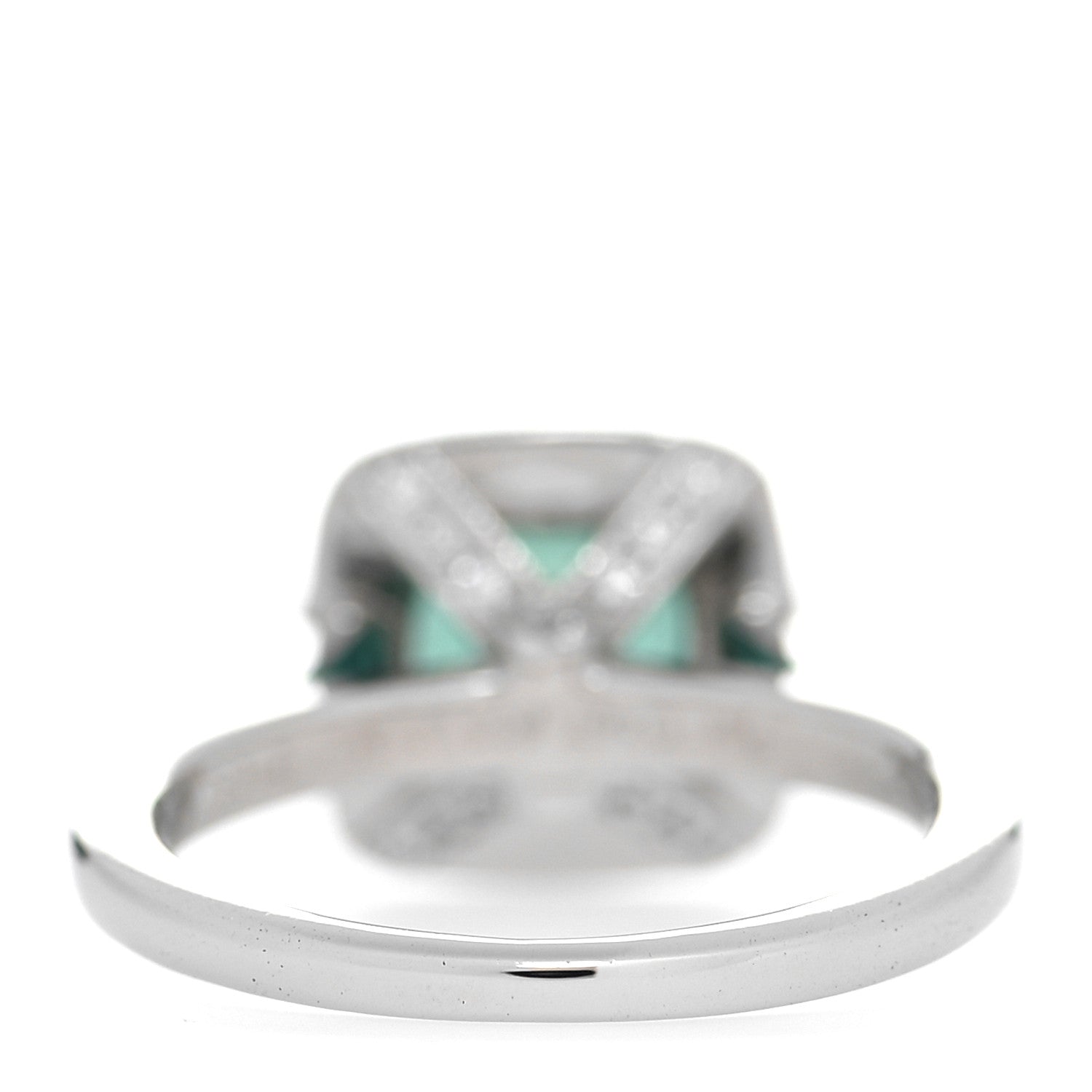 Tiffany Platinum Diamond Green Tourmaline Legacy Ring 46 3.75 4 of 10