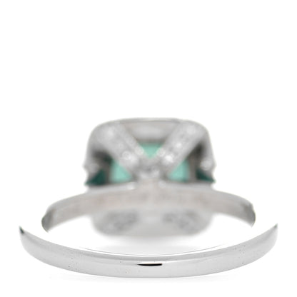 Tiffany Platinum Diamond Green Tourmaline Legacy Ring 46 3.75 4 of 10