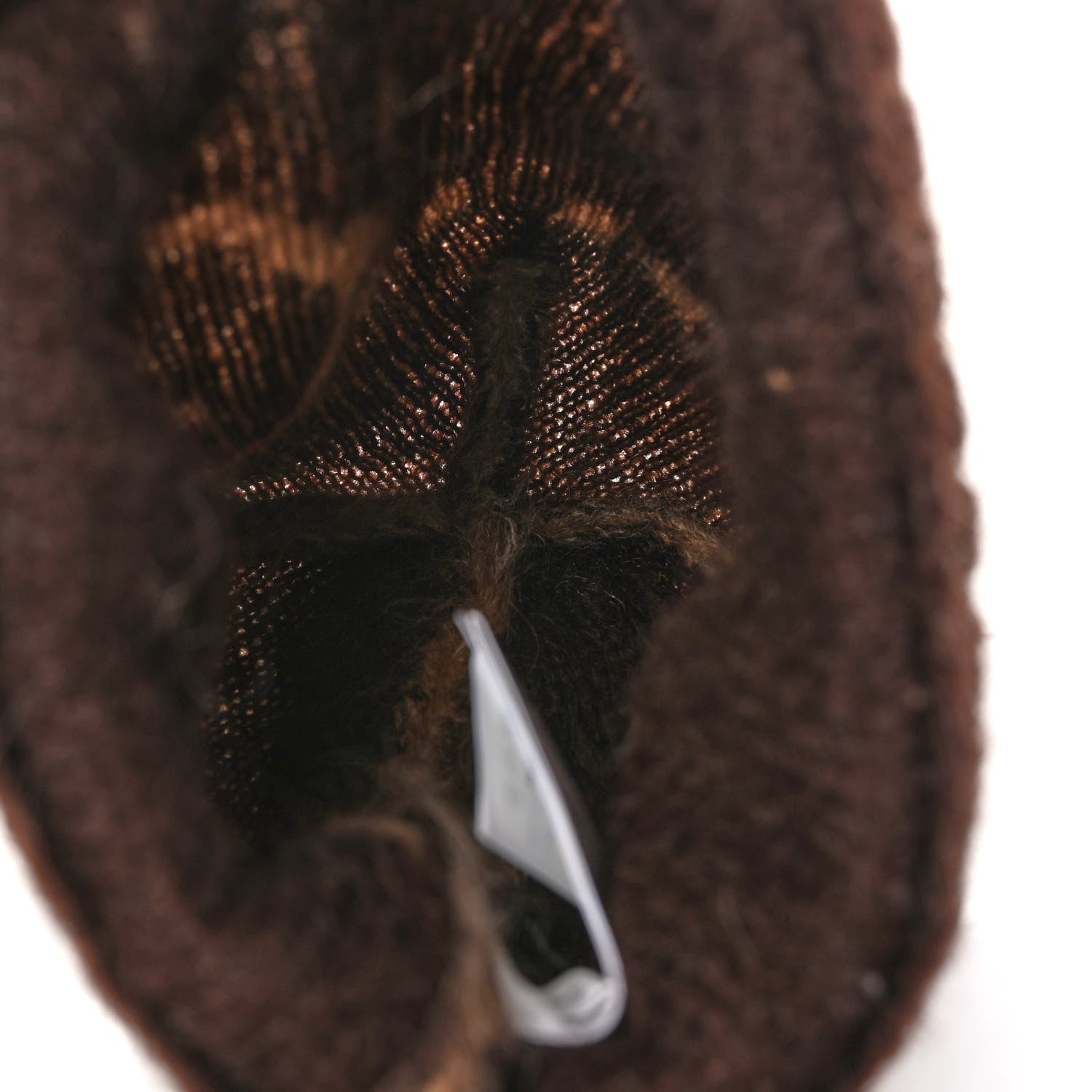 Gucci Mohair Monogram Jumbo GG Brushat Beanie Hat M Beige Dark Brown 4 of 5